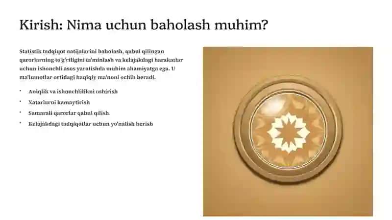 Statistik tadqiqotlar natijalarini baholash usullari 2