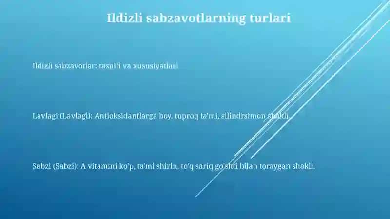 Ildiz Mevali Sabzavotlarning Navlari Va Ularning Tasnifi 2