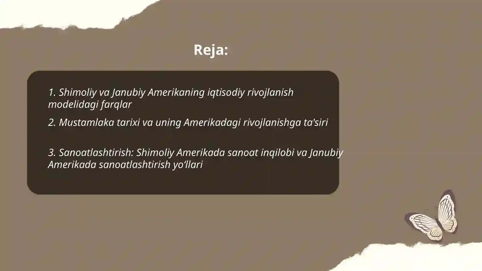 Shimoliy va Janubiy Amerikada taraqqiyot yoʻnalishlari 2