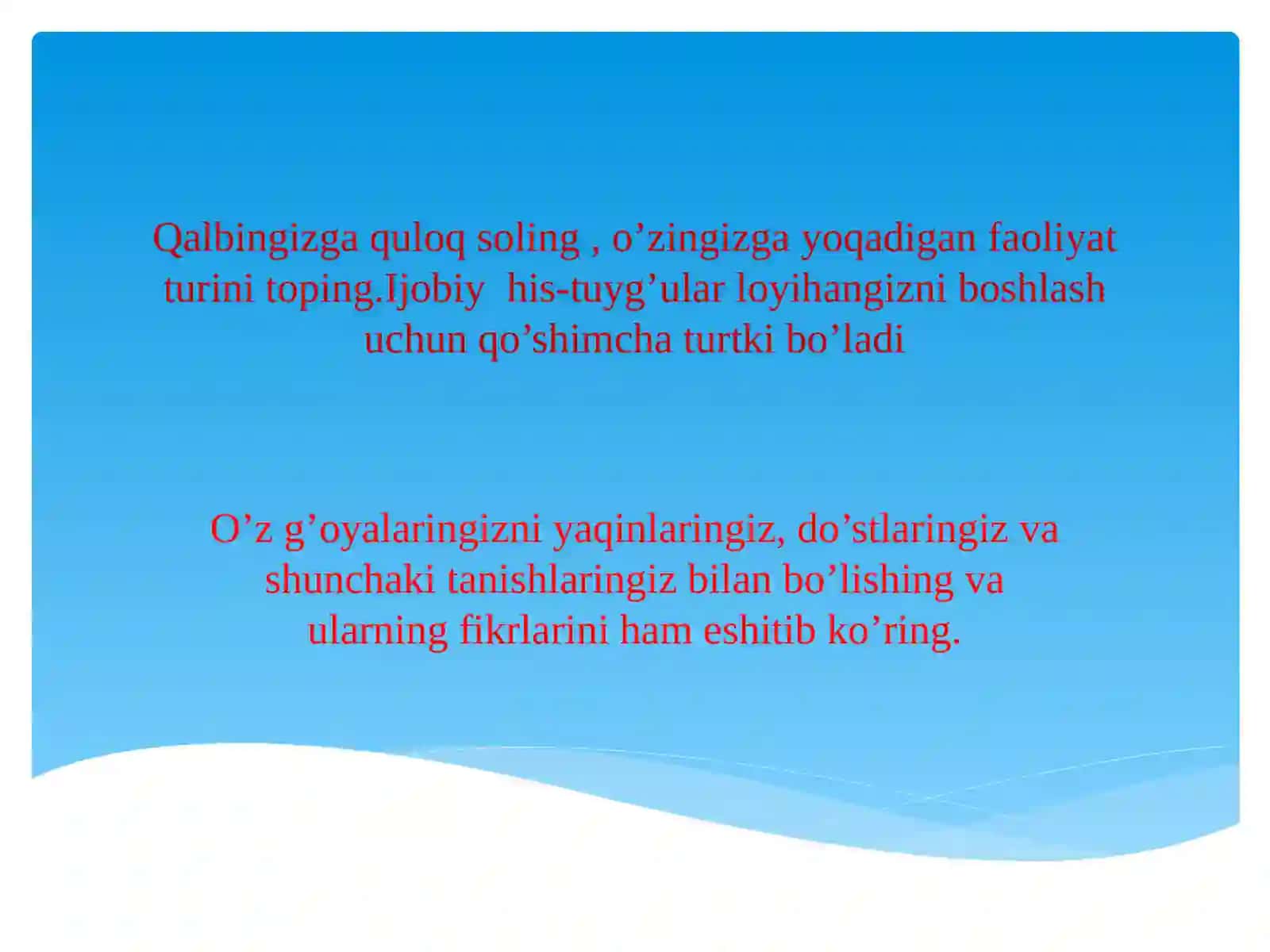 Biznes boshlashdan oldin quyidagi savollarga javob bering 2