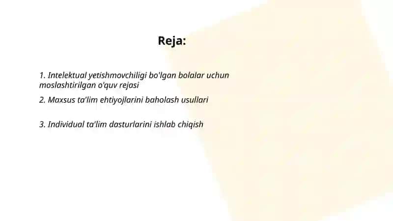 Intelektual yetishmovchiligi bo'lgan bolalar uchun inklyuziv ta'lim strategiyalari 2