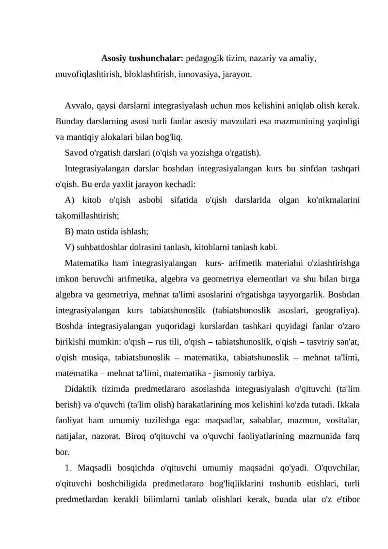 Integratsiyalashgan darslarning samaradorligini oshirish va ta’lim prinsiplari 2