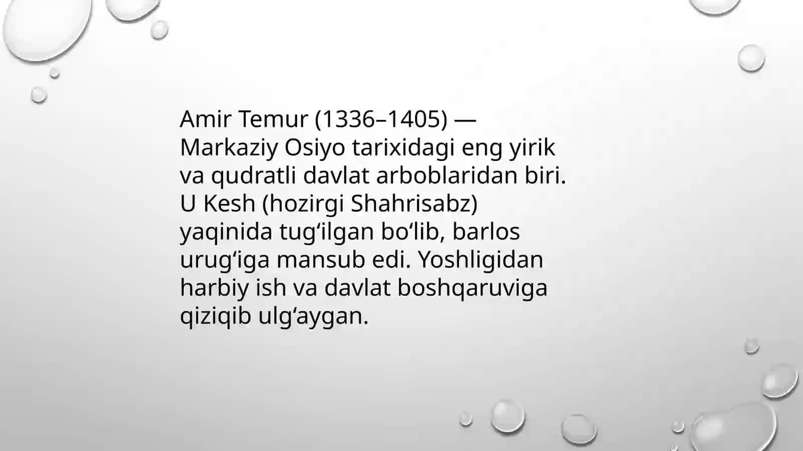 Amir Temurning hayoti va kelib chiqishi 2