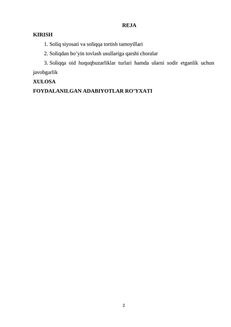 Soliqdan bo’yin tovlash usullari va ularga qarshi choralar 2