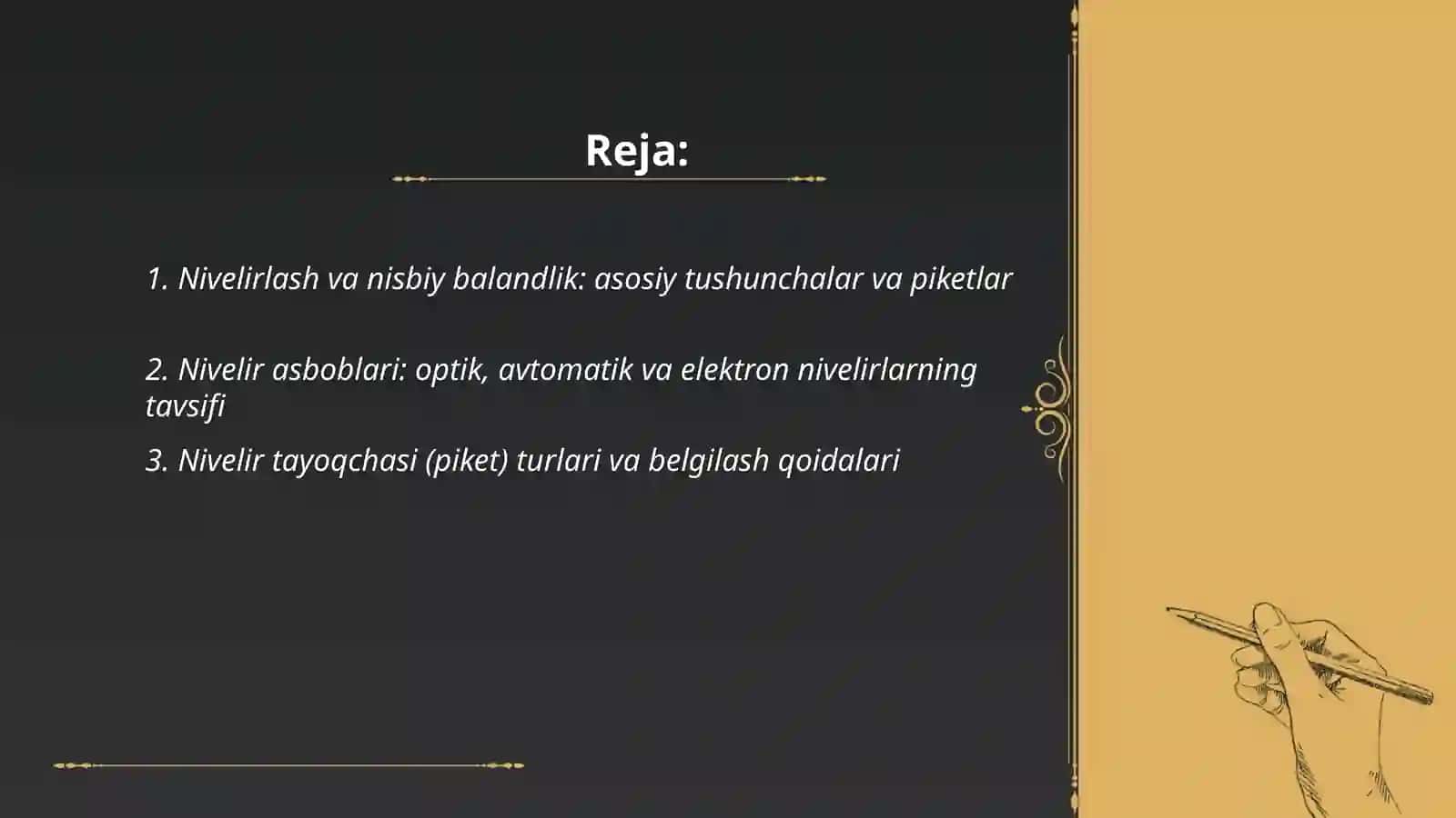 Nivelirlash va nisbiy balandlik 2
