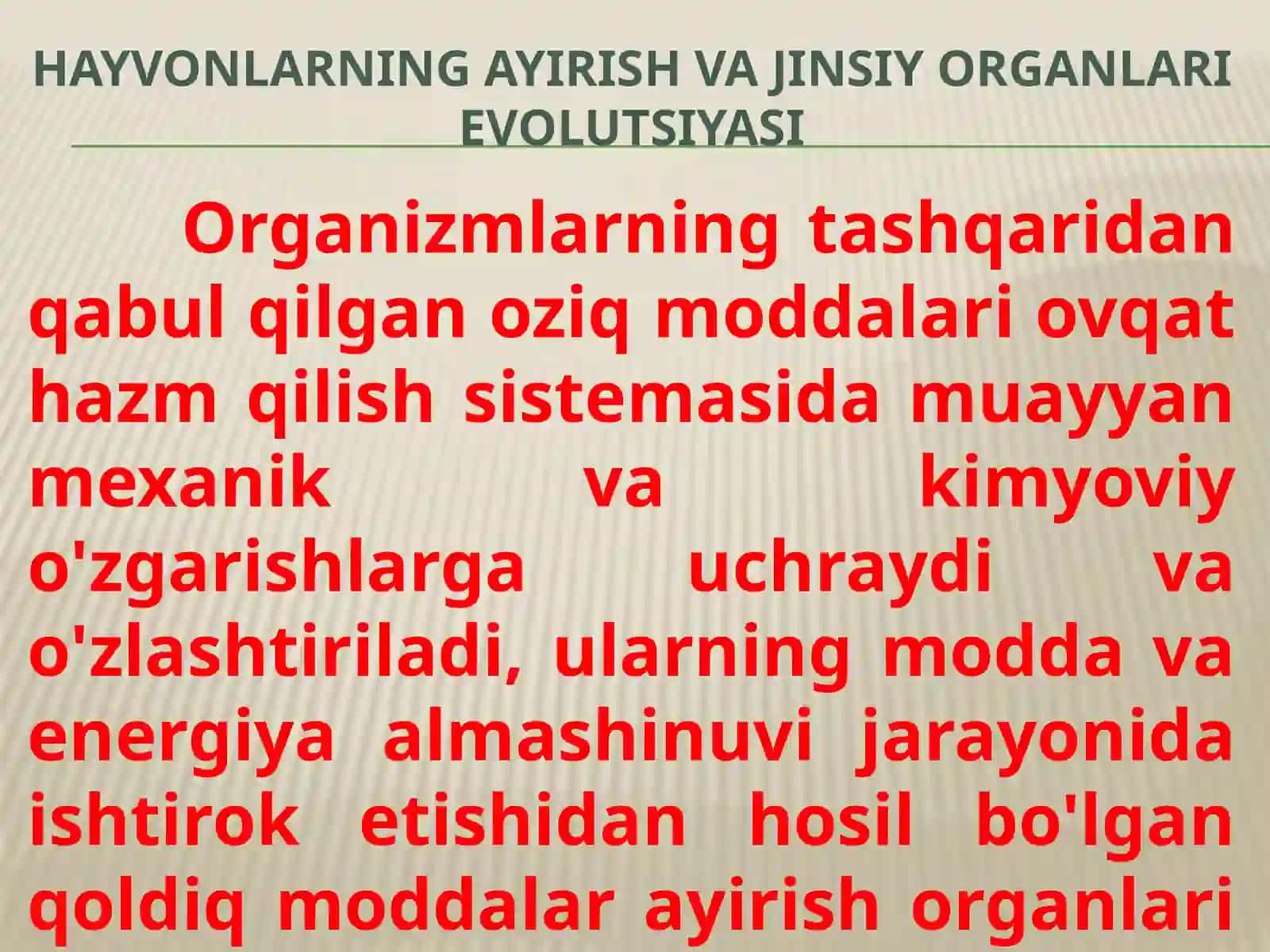 HAYVONLARNING AYIRISH VA JINSIY ORGANLARI EVOLUTSIYASI 2