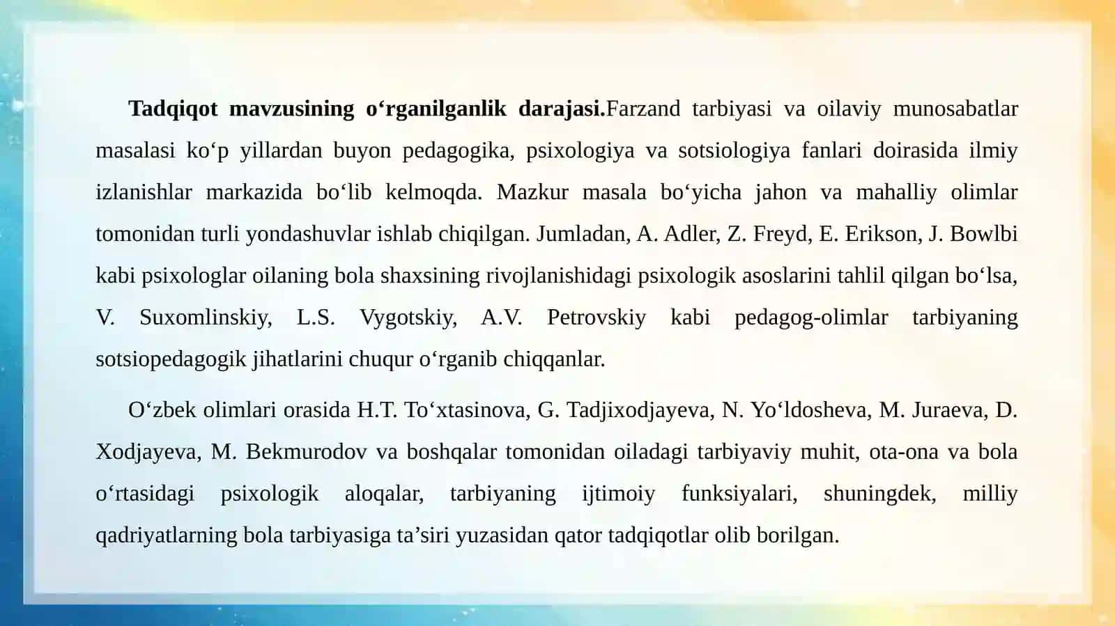 Mavzuning dolzarbligi 2