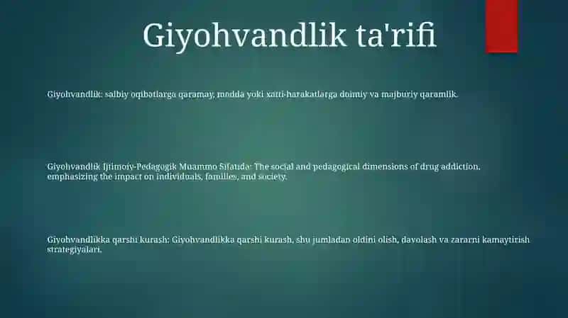 Giyohvandlik Ijtimoiy-Pedagogik Muammo Sifatida 2