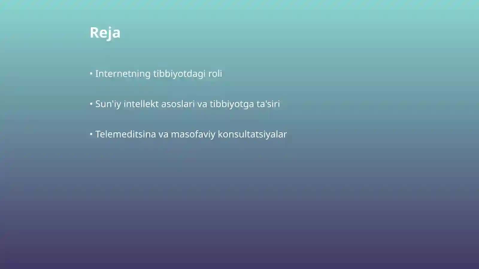 Internet, sun'iy intellekt tibbiyot sohasida 2