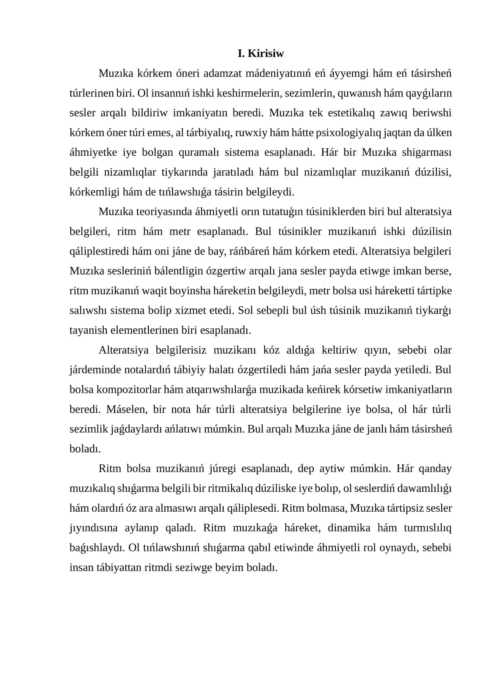Alteratsiya belgileri. Ritm hám metr 2