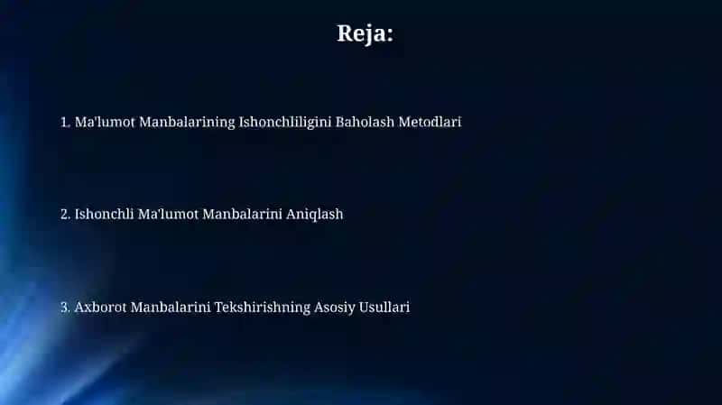 Ma'lumot Manbalarining Ishonchliligini Baholash Metodlari 2