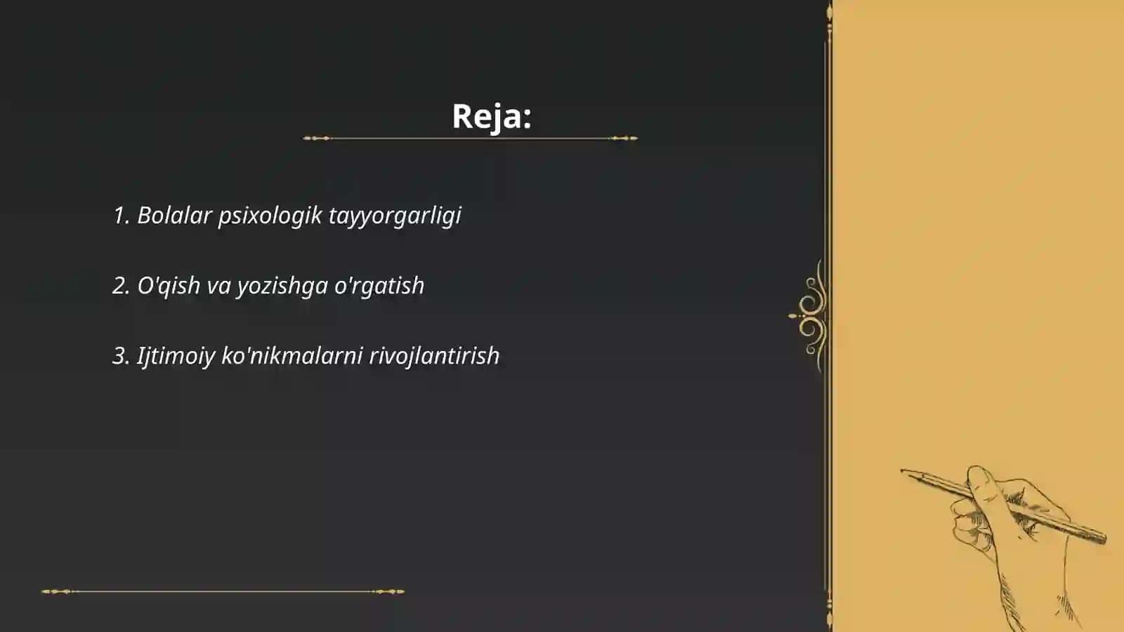 Tayyorlov guruhi bolalarini maktab ta'limiga tayyorlash 2