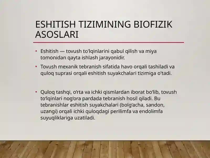 Eshitish biofizika elementlari, ultratovush va uning stomatologiyada qo'llanilishi 2