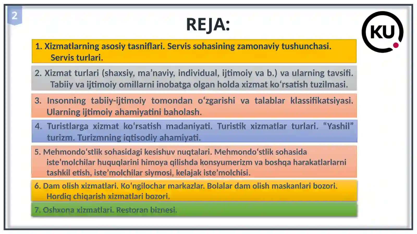 15-Amaliy mashg’ulot: Xizmat ko‘rsatish sohasida faoliyat turlarining klassifikatsiyasi 2