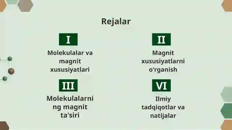 Molekulalarning magnit xususiyati 2
