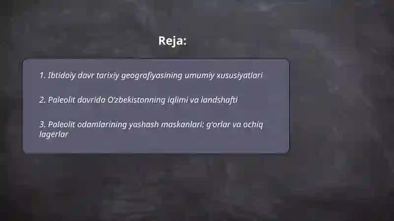 Ibtidoiy davr tarixiy geografiyasi 2