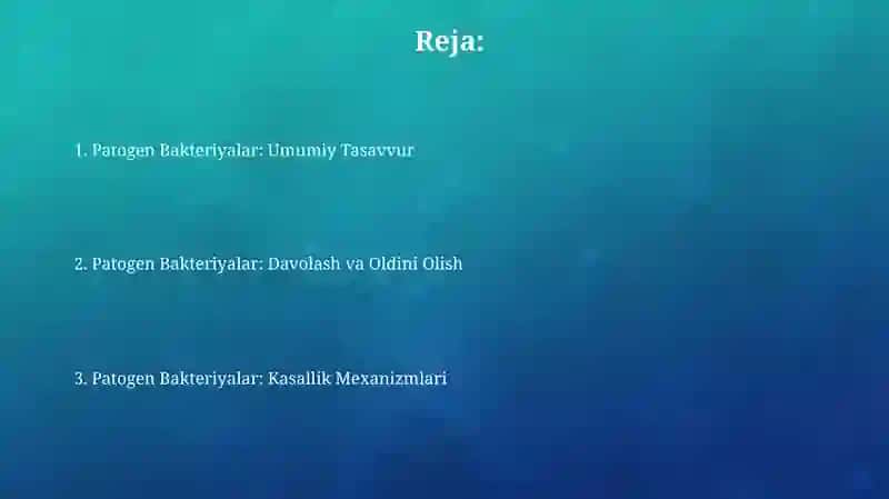 Patogen Bakteriyalar: Umumiy Tasavvur 2