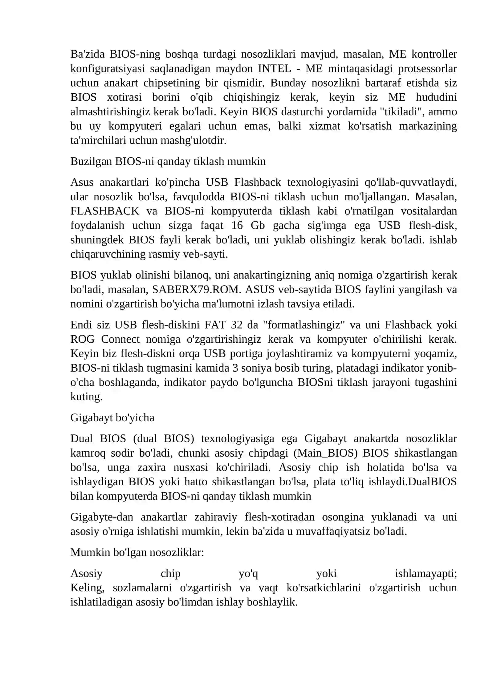 Kompyuterni yangilash BIOS buzilishini sozlash va BIOS ni o‘rnatish 2