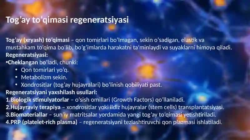 Tog’ayto’qimasining regeneratsiyasi va transplantatsiyasi 2