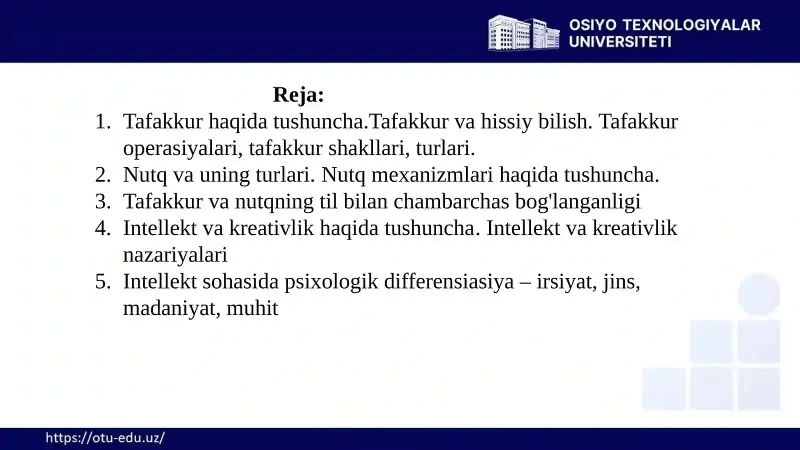 Tafakkur va nutq.Intellekt va kreativlik 2