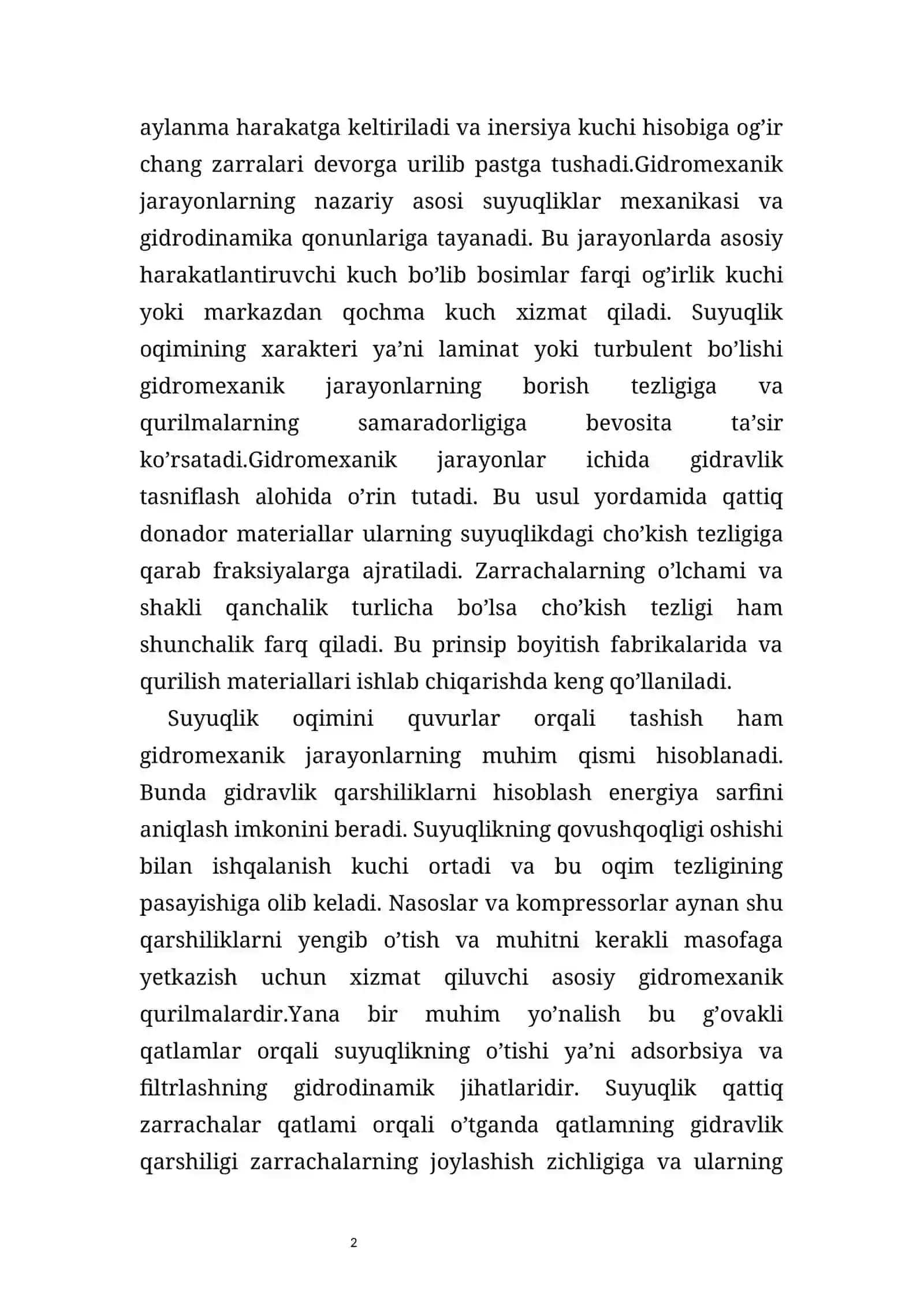 Gidromexanik jarayonlar 2