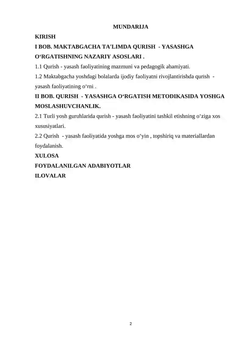MAKTABGACHA YOSH GURUHLARIDA QURISH - YASASH MASHG‘ULOTLARI METODIKASIDAGI YOSHGA MOSLASHUVCHANLIK 2