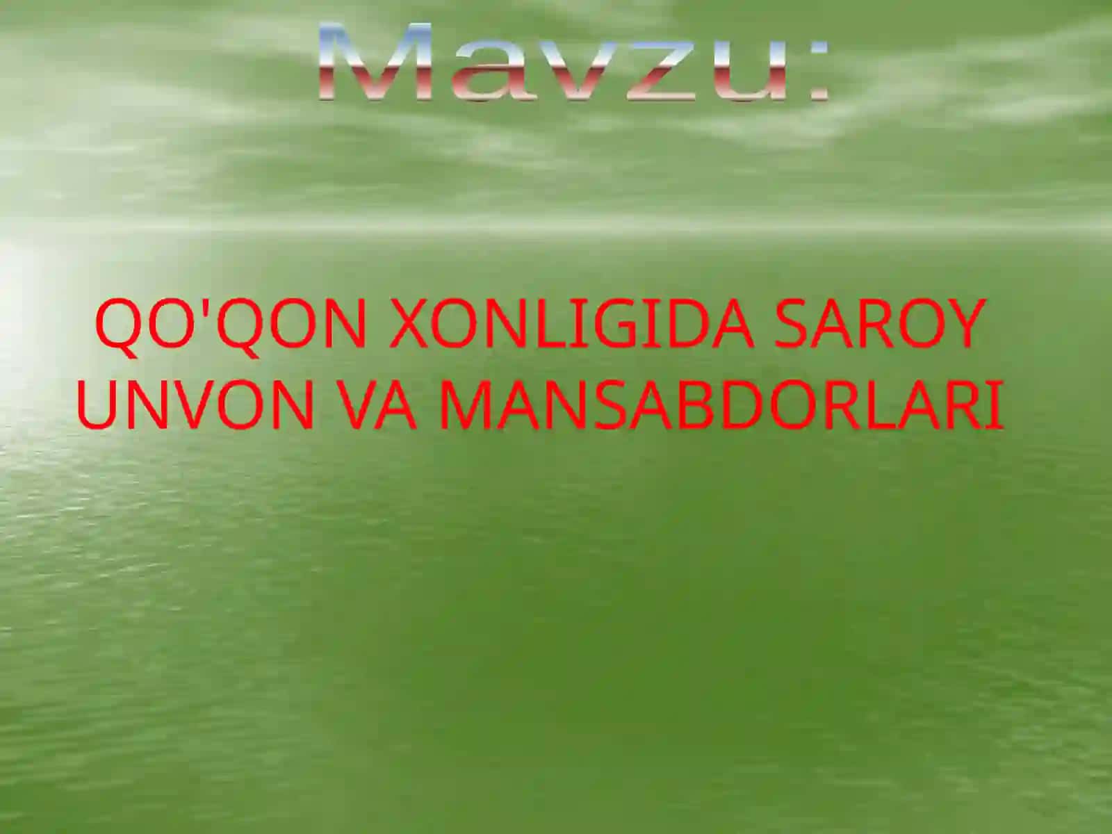 QO'QON XONLIGIDA SAROY UNVON VA MANSABDORLARI 2
