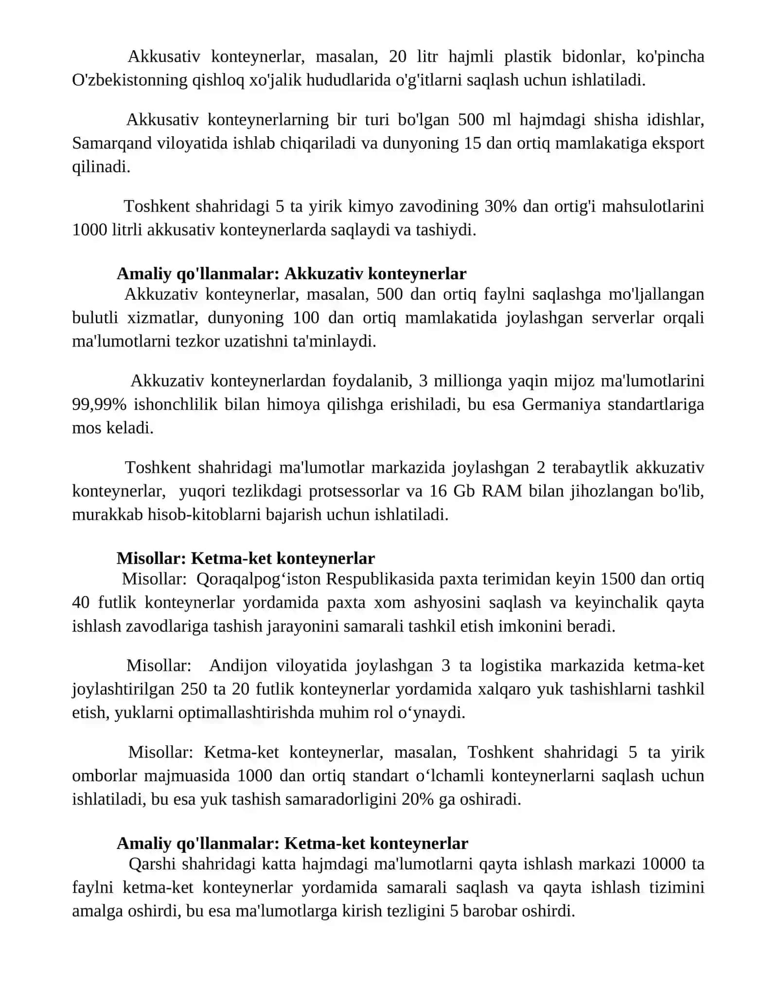Konteynerlar. Ketma-ket va accosativ konteynerlar 2