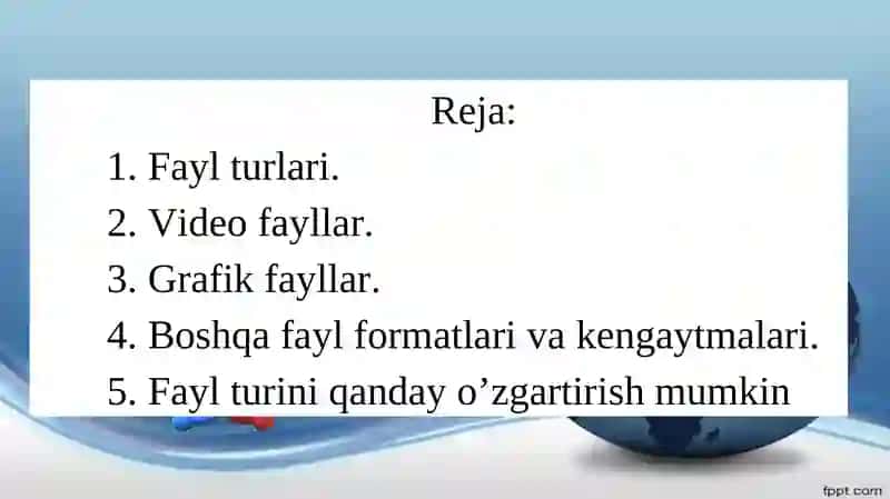 Fayl Turlari va Kengaytmalari 2