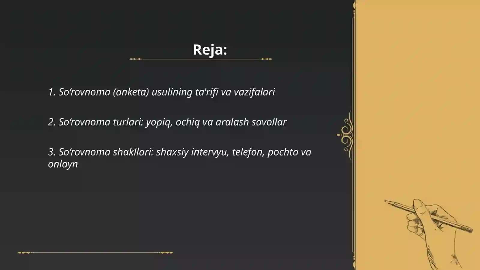 So‘rovnoma (anketa) usuli 2