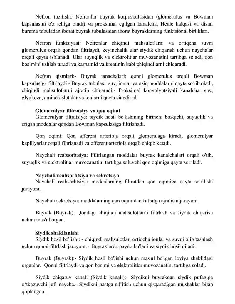 Siydik Chiqarish Tizimi 2