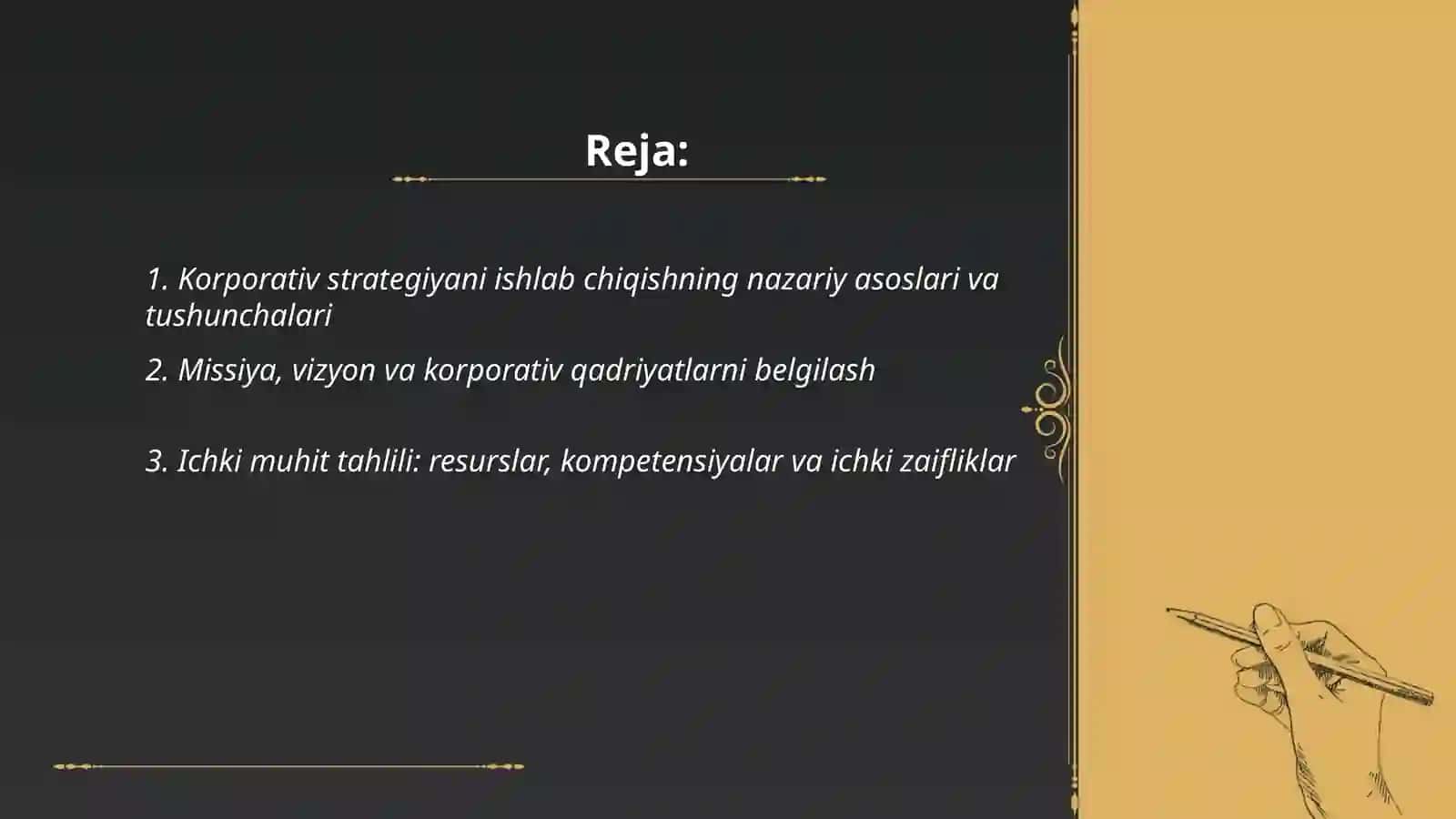Korporativ strategiyani ishlab chiqishning nazariy asoslari va tushunchalari 2