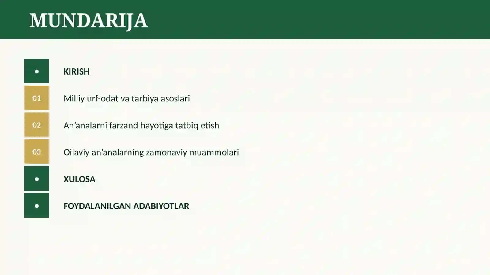 OILADAGI FARZANDLAR TARBIYASIDA MILLIY URF-ODAT VA AN’ANALARDAN FOYDALANISH 2