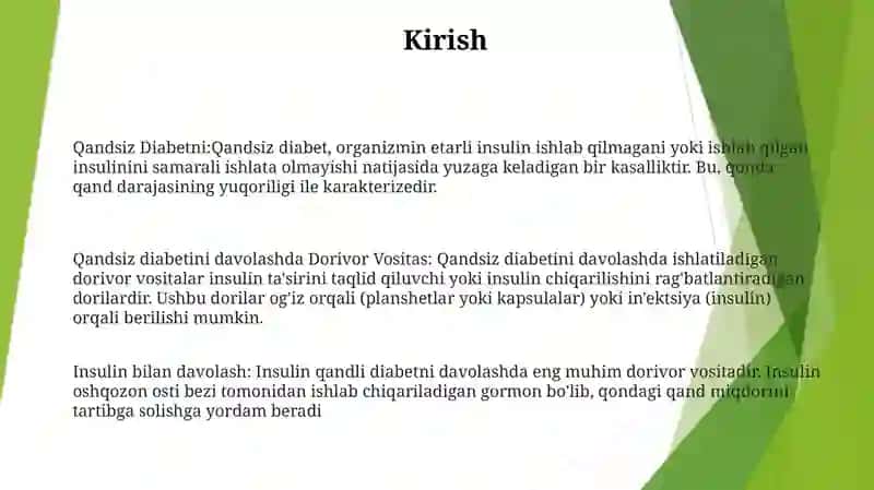 Qandsiz Diabetni Davolashda Ishlatiladigan Dorivor Vositalar 2