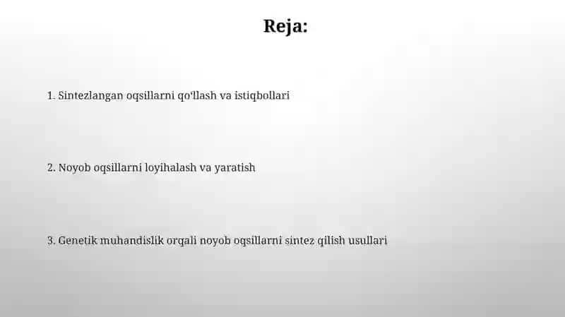 Gen muhandisligi yordamida noyob oqsillarni sintezlash 2