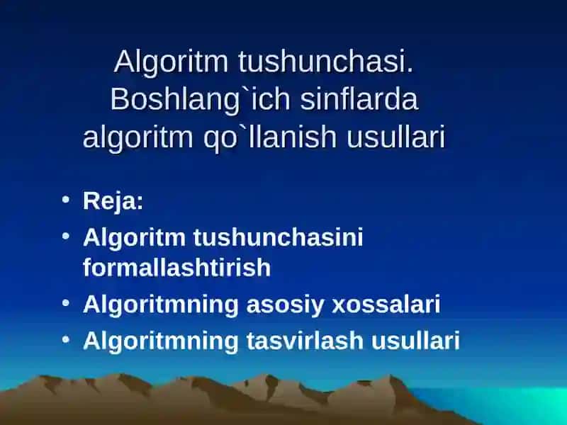 Algoritmtushunchasi 2