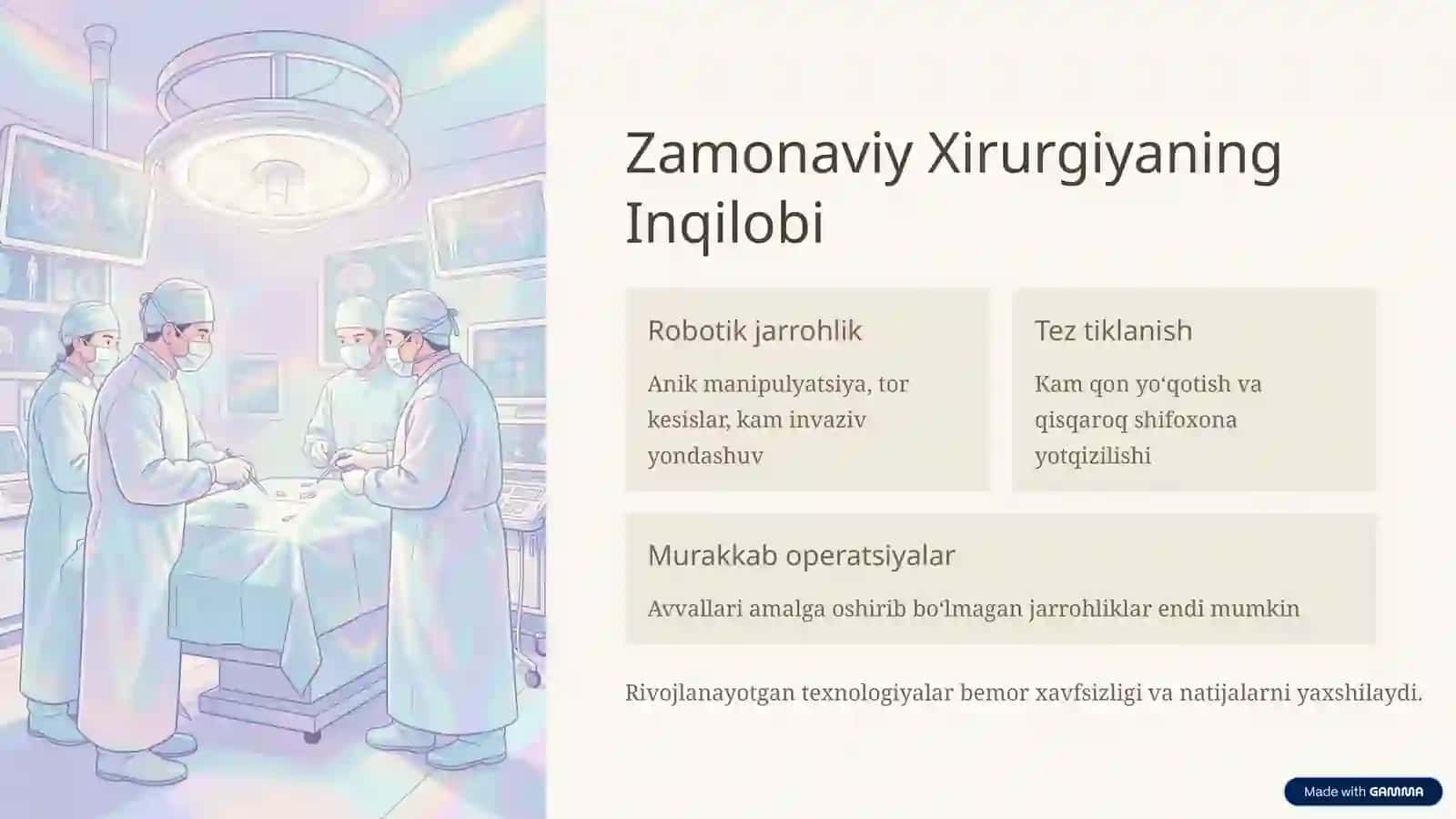 21-asr Xirurgiyasi: Imkoniyatlar va Yutuqlar 2