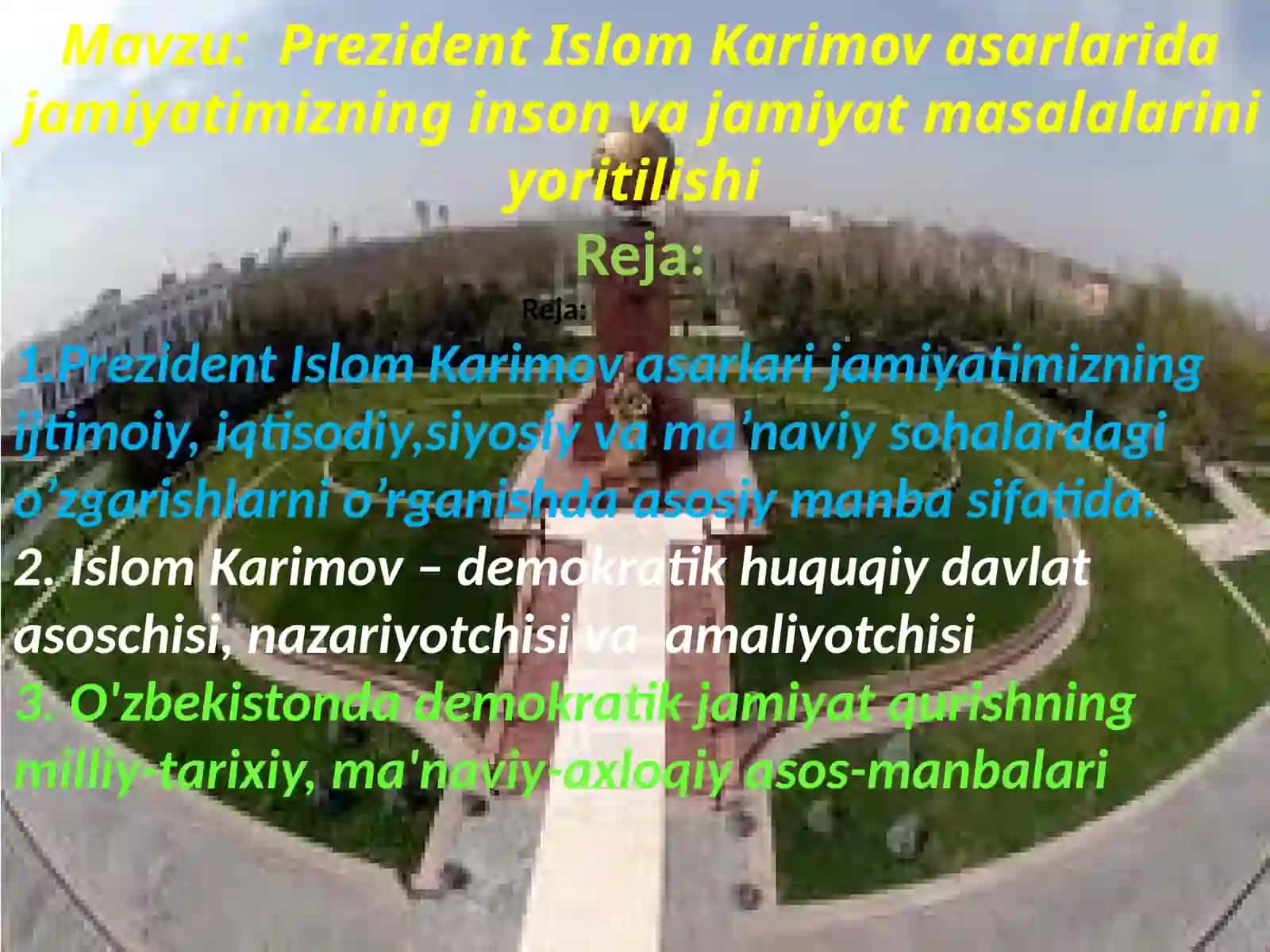Prezident Islom Karimov asarlarida jamiyatimizning inson va jamiyat masalalarini yoritilishi 2