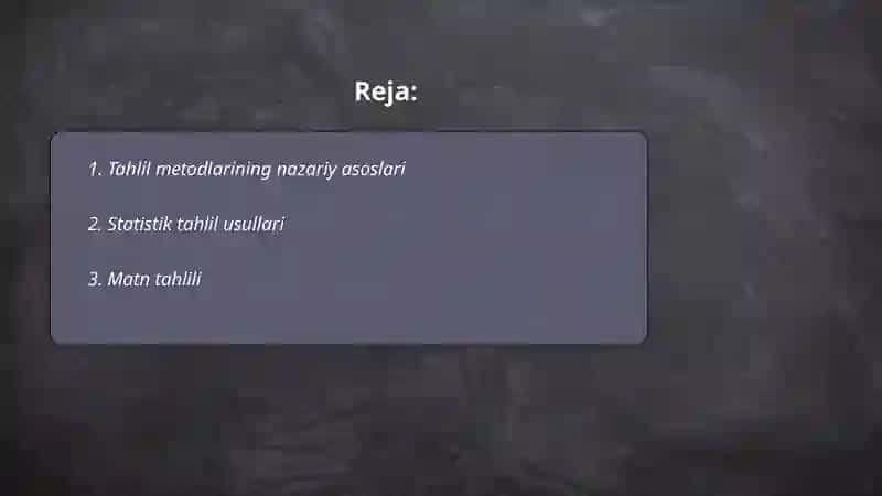 Tahlil. Hujjatlar tahlili usuli 2