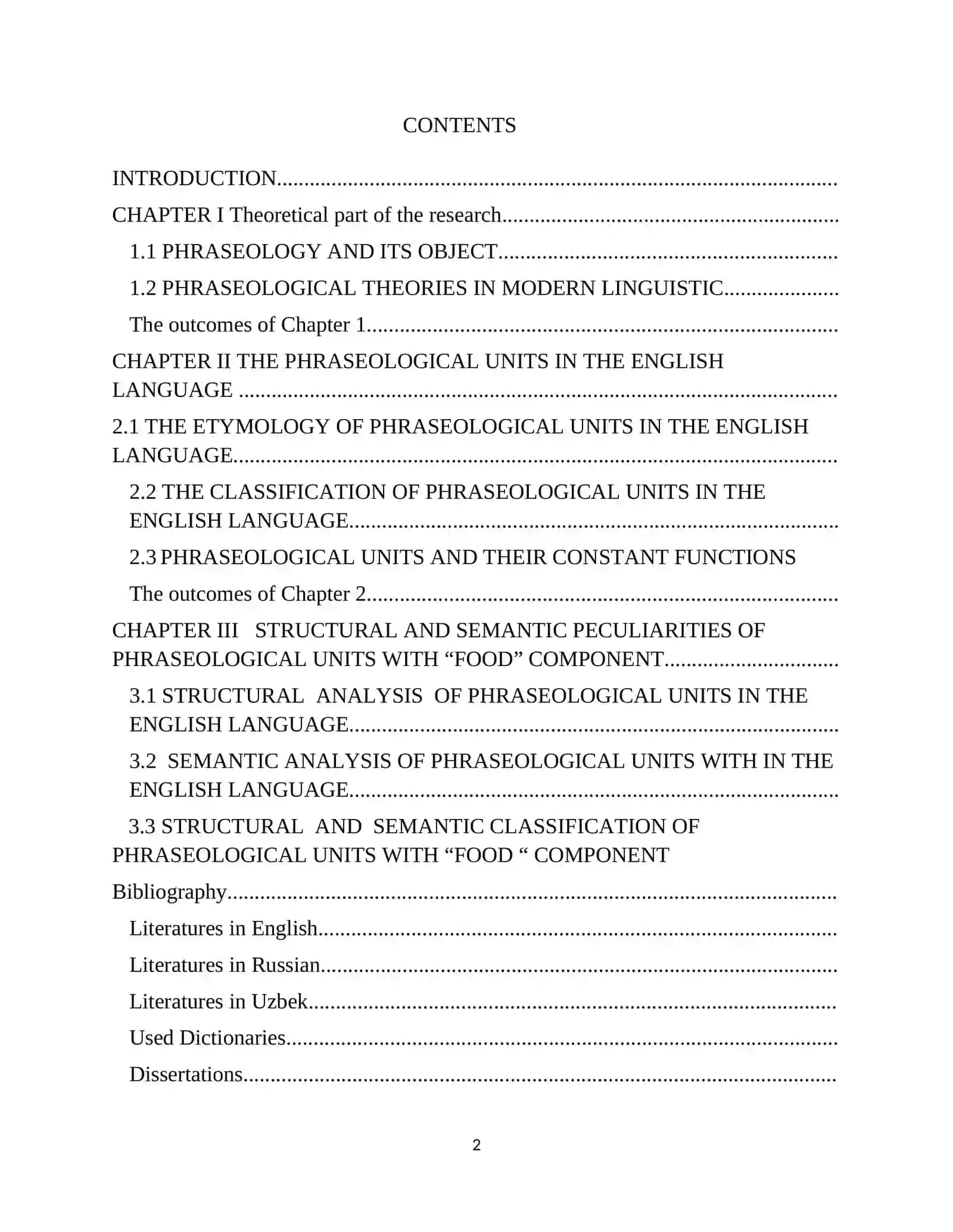 STRUCTURAL AND SEMANTIC PECULIARITIES OF PHRASEOLOGICAL UNITS WITH “FOOD” COMPONENT IN THE ENGLISH LANGUAGE 2