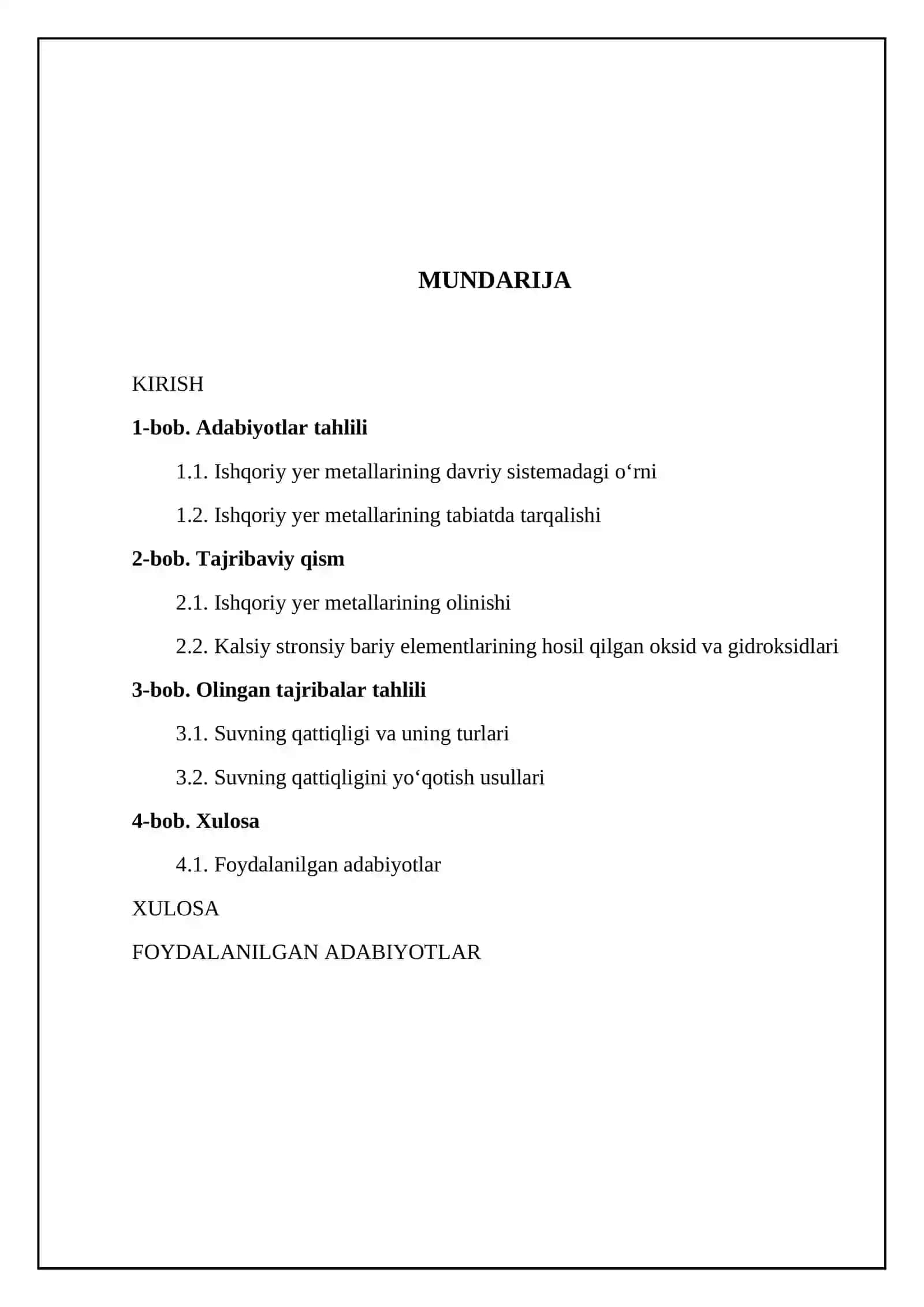 Ishqoriy yer metallar.Kalsiy stronsiy bariy atomlarning tuzilishi izotop tarkibi tabiatda tarqalishi.Fizikaviy va kimyoviy xossalari.Oksid va gidroksid xossalari.Suvning qattiqligi.Vaqtinchalik va doimiy qattiqlik 2