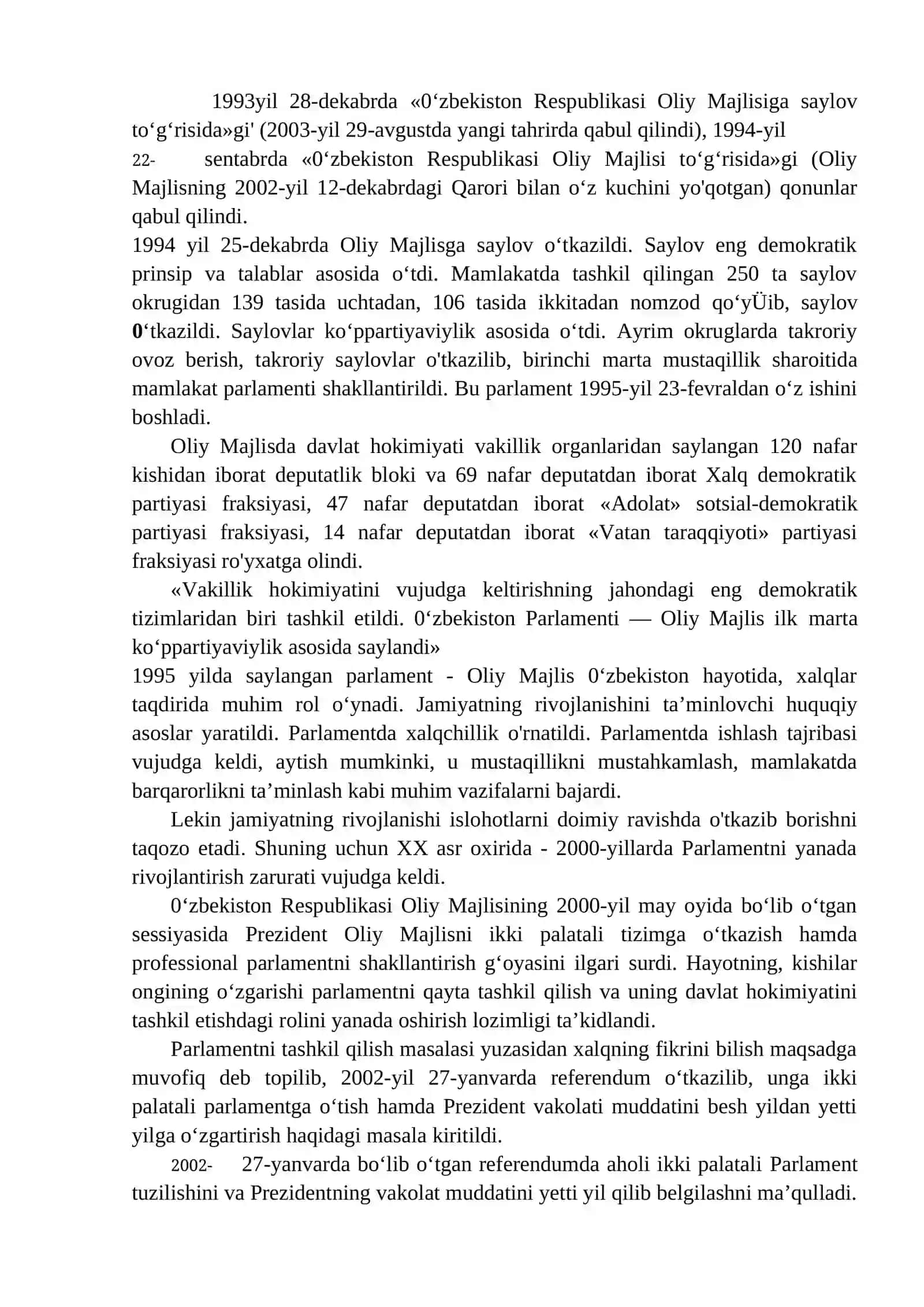 O'zbekiston Respublikasi Oliy Majlisi 2
