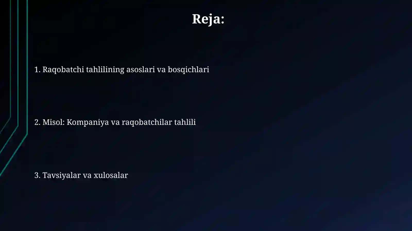 Raqobatchi tahlilining mohiyati 2