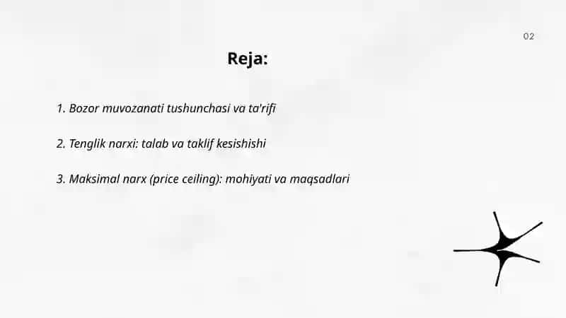 Bozor muvozanati, maksimal va minimal narxlar 2