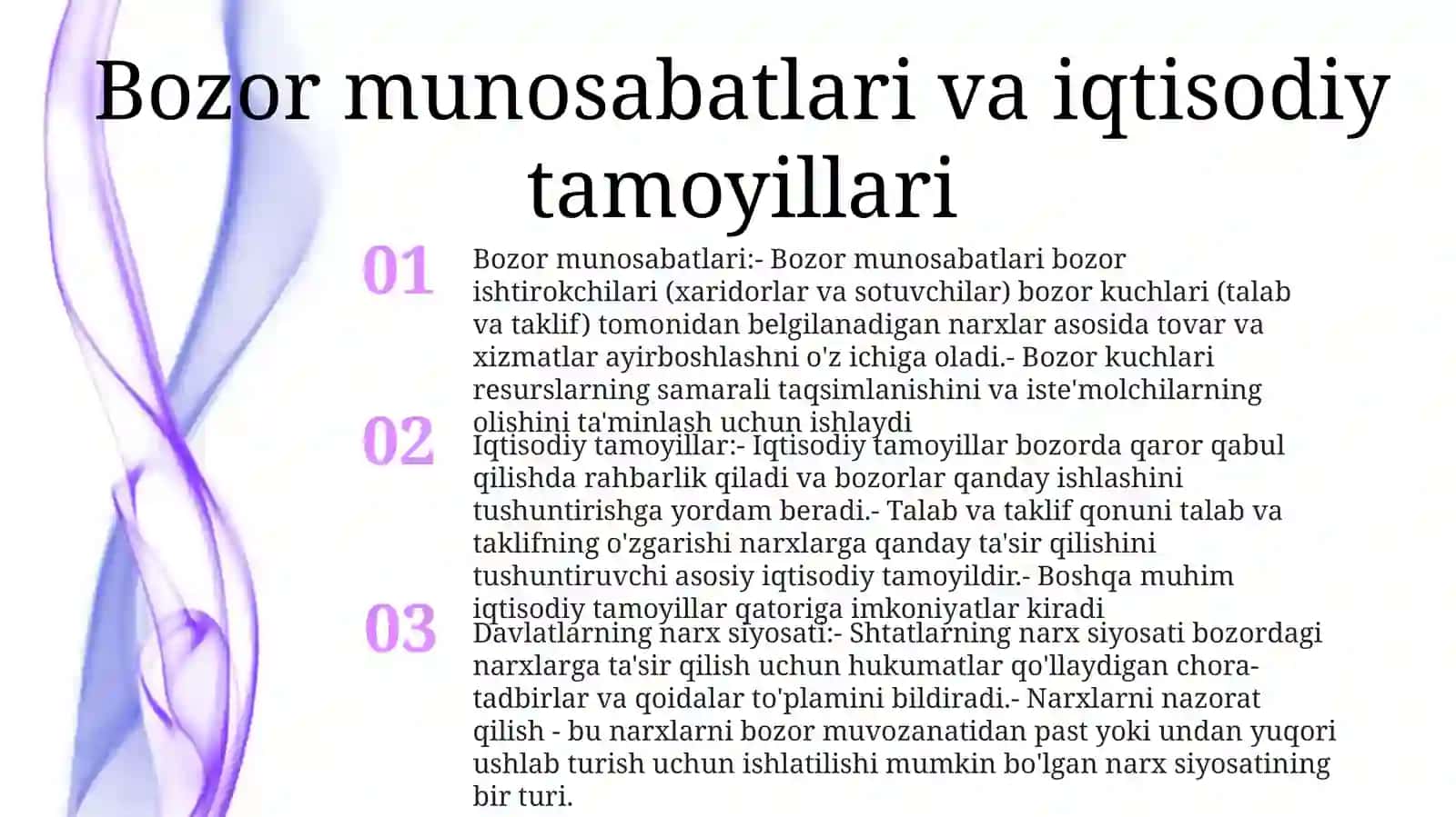 Bozor Munosabatlar Va Davlatlarning Narx Siyosayi 2