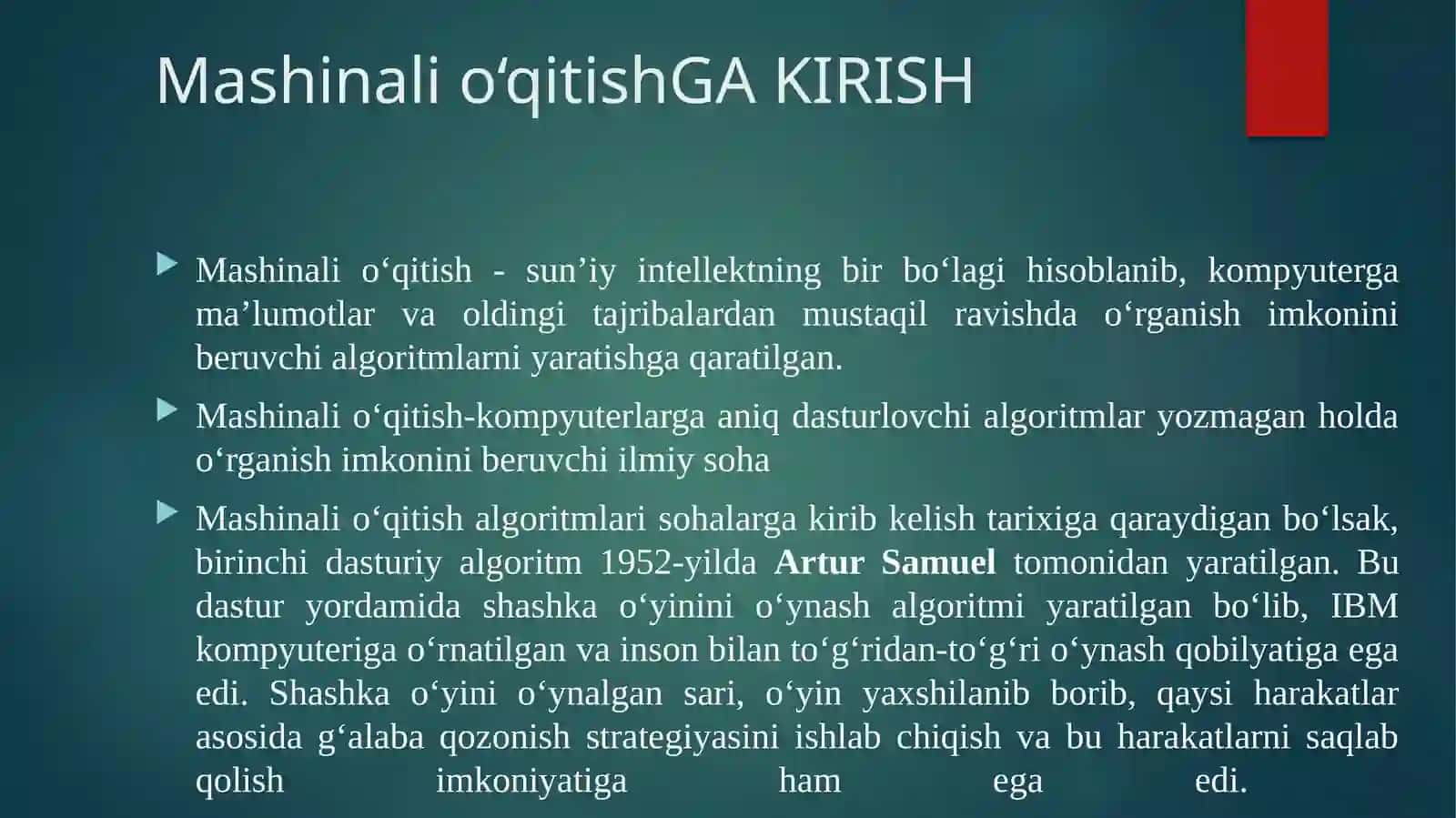 Mashinalio‘qitish.Mashinalio‘qitishgakirish.Mashinalioʻqitishturlari.Maʼlumotlarninormallashtrish 2