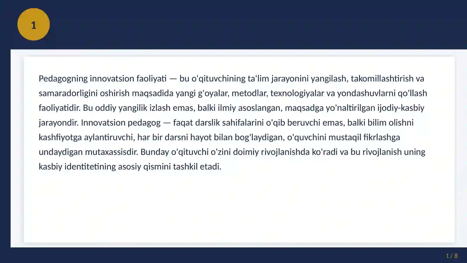 PEDAGOGNING INNOVATSION FAOLIYATI 2