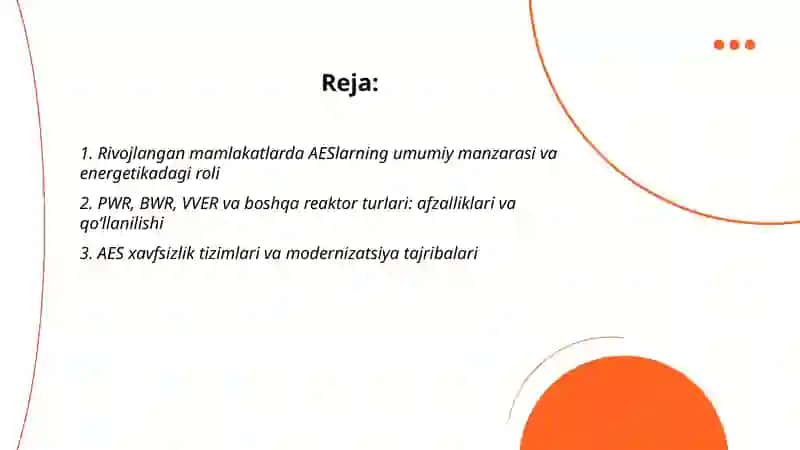 Rivojlangan mamlakatlarda mavjud AESlar. AESlarni kelajakda kutilayotgan istiqbolli yo'llari 2