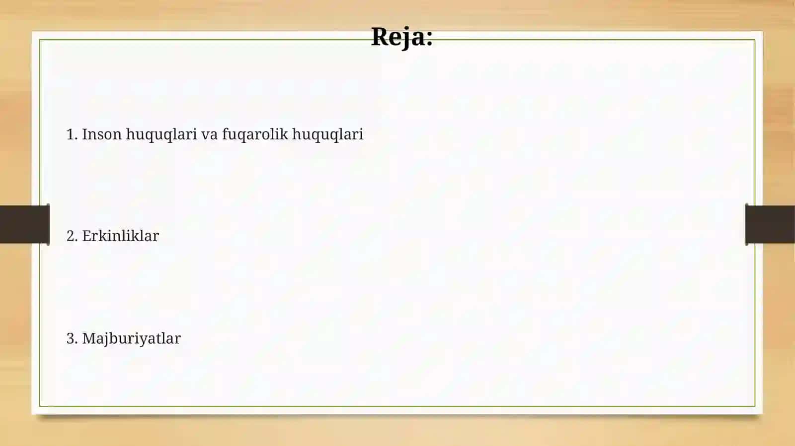 Inson huquqlari va fuqarolik huquqlari, erkinlik, majburiyat tushunchalari 2
