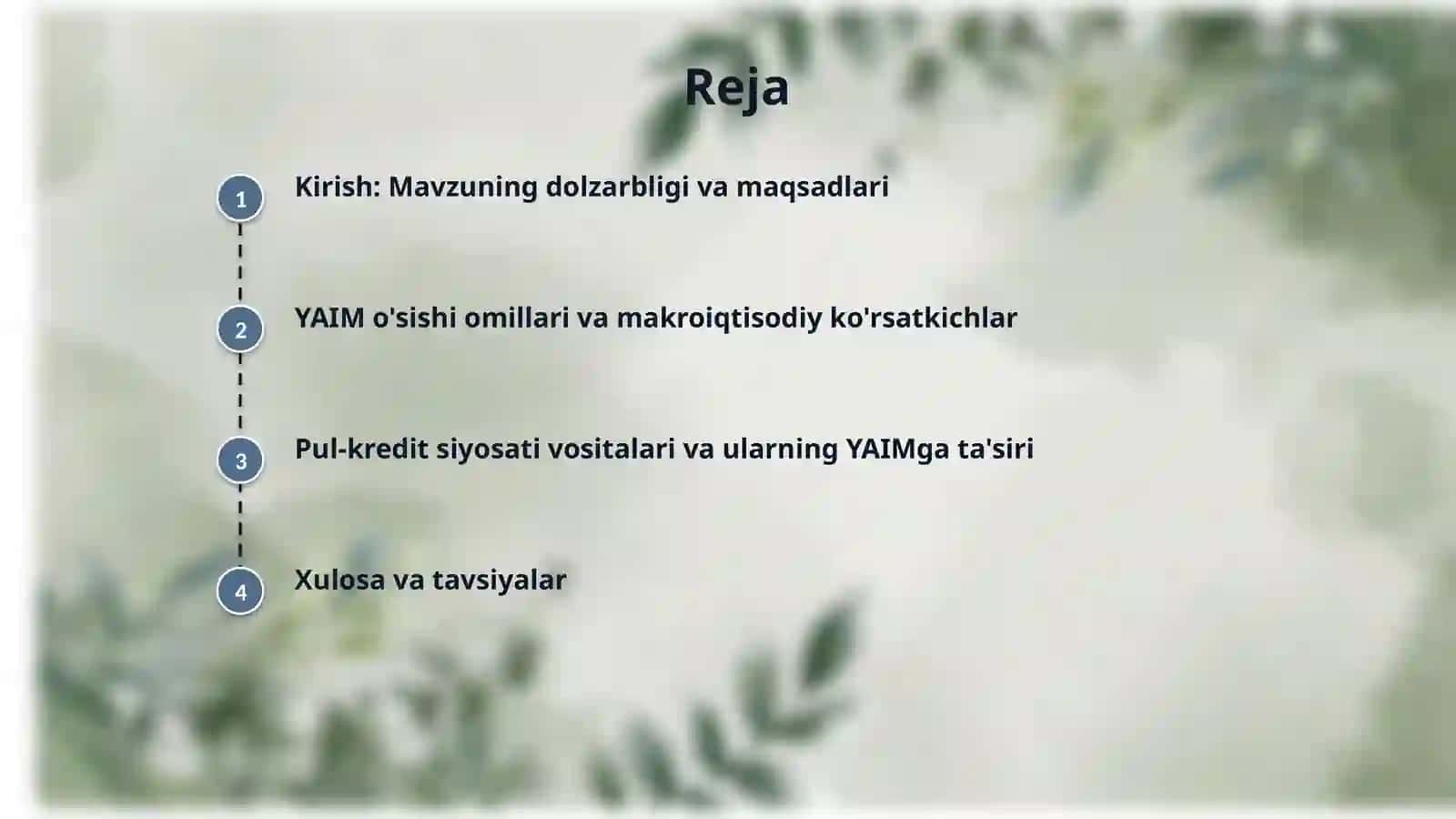 YAIMning oʻsishi va pul-kredit siyosati 2